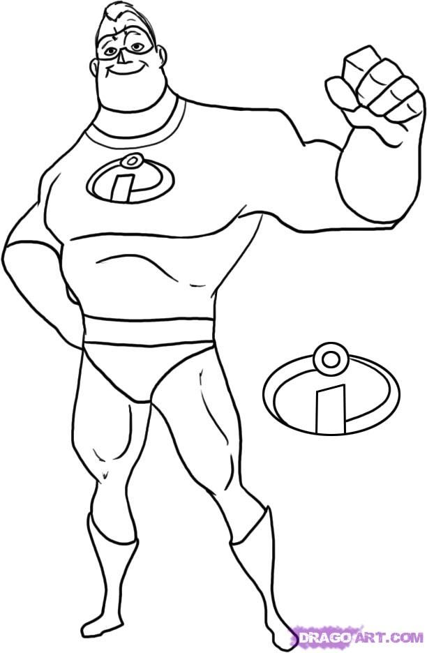 612x936 How To Draw Mr Incredible From The Incredibles Step 5 Dragoart