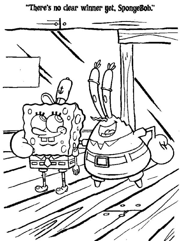 Mr Krabs Comforting Spongebob In Krusty Krab Coloring Page Color 600x802 Mr Krabs Comforting Spongebob In Krusty Krab Coloring Page Color