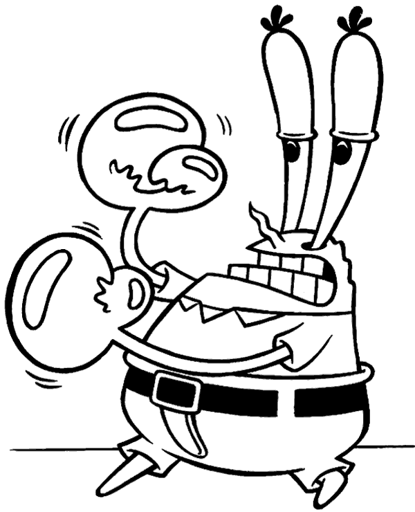 Mr. Krabs Coloring Page For Children To Print Or Download For Free 600x740 Mr. Krabs Coloring Page For Children To Print Or Download For Free