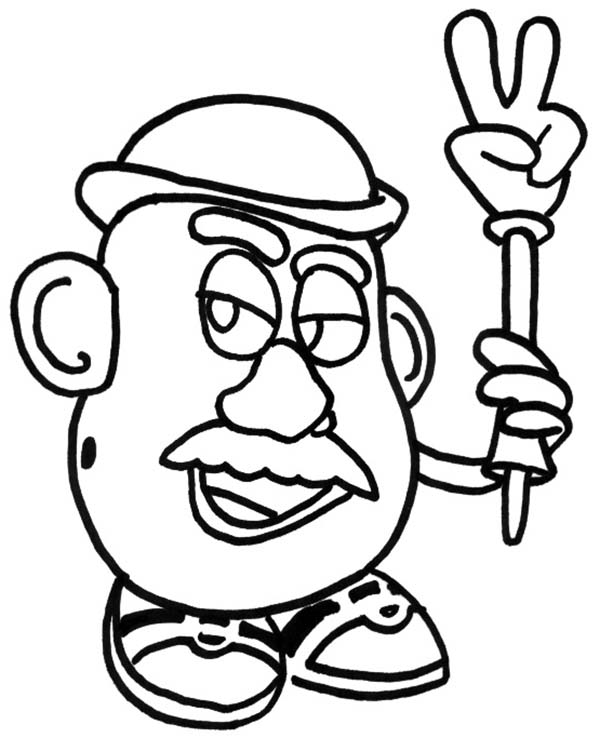 Meet Mr Potato Head In Toy Story Coloring Page 600x738 Meet Mr Potato Head In Toy Story Coloring Page