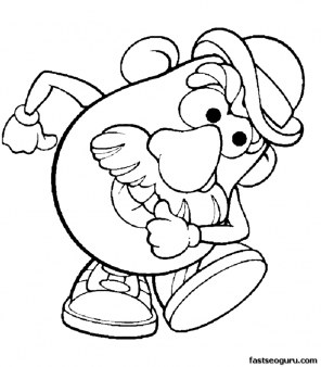 Printable Mr Potato Head Toy Story 3 Coloring Pages 296x338 Printable Mr Potato Head Toy Story 3 Coloring Pages