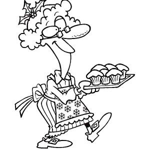 300x300 Christmas Mrs. Claus Coloring Page Baking Cookies For Christmas