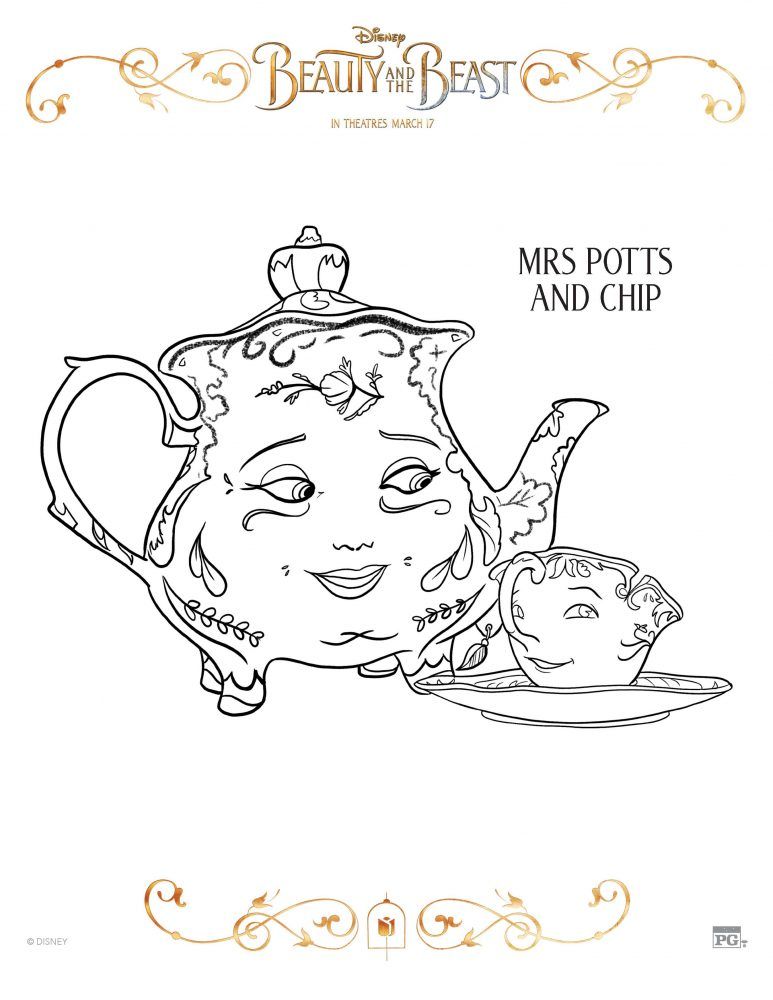 773x1000 Beauty And The Beast Coloring Sheets