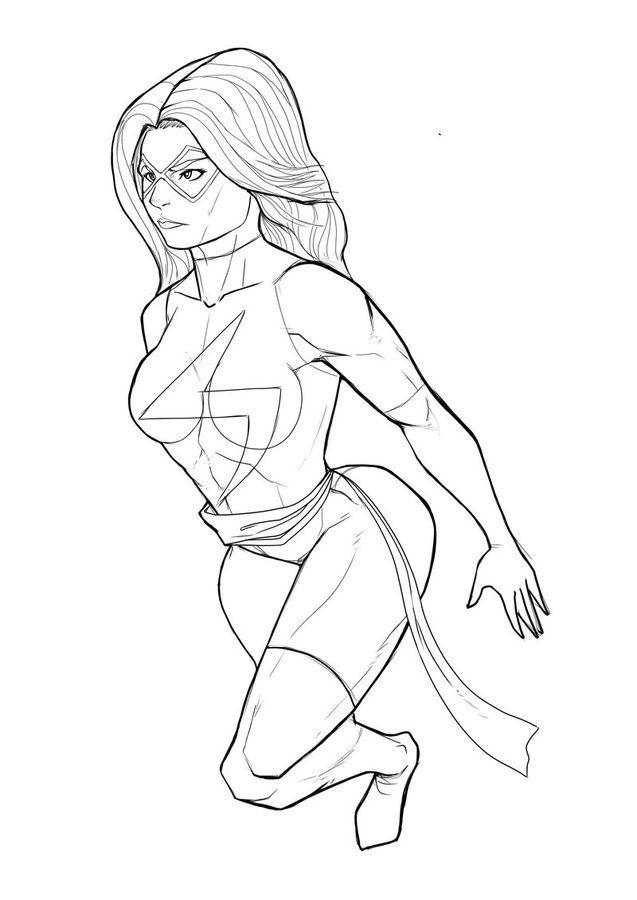 637x900 Coloring Pages Ms. Marvel, Printable For Kids Amp Adults, Free