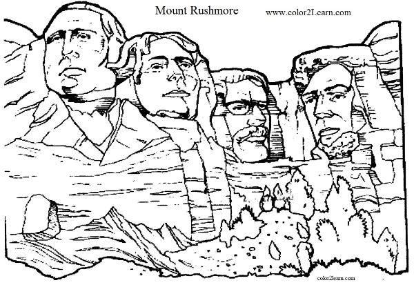 600x413 Mount Rushmore Coloring Page Travel Mount Rushmore