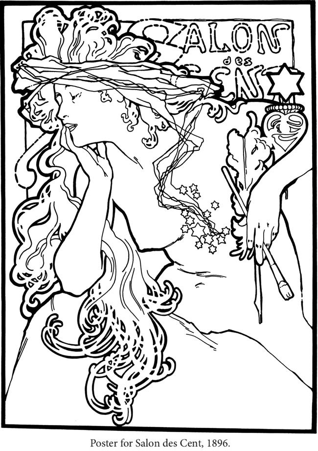 650x921 Creative Haven Art Nouveau Designs Coloring Book By Alphonse