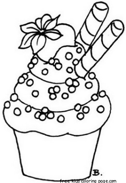 261x377 Printable Cupcake Coloring Page Preschoolfree Printable Coloring