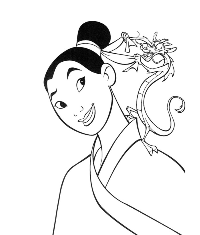 Mulan Coloring Page Disney Y Blank Pattern ~ Mulan Disney 700x820 Mulan Coloring Page Disney Y Blank Pattern ~ Mulan Disney