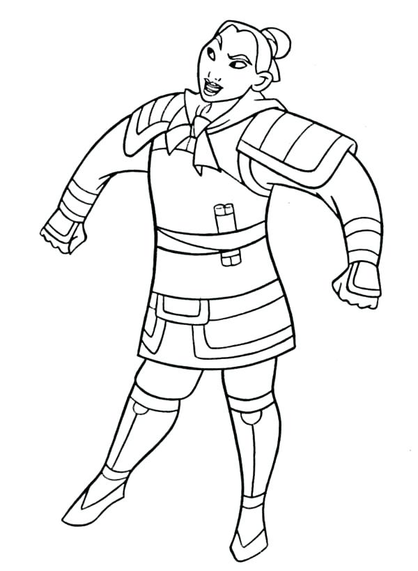 Mulan Coloring Page In Her Soldier Uniform Coloring Page In Her 600x819 Mulan Coloring Page In Her Soldier Uniform Coloring Page In Her