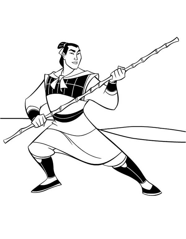 Li Shang, Mulan Captain In The Army Coloring Page 600x770 Li Shang, Mulan Captain In The Army Coloring Page