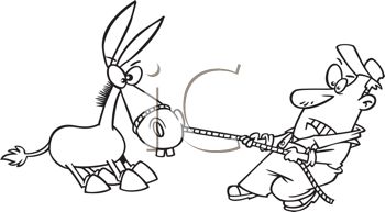 350x193 Royalty Free Clip Art Image Cartoon Coloring Page Of A Man Trying