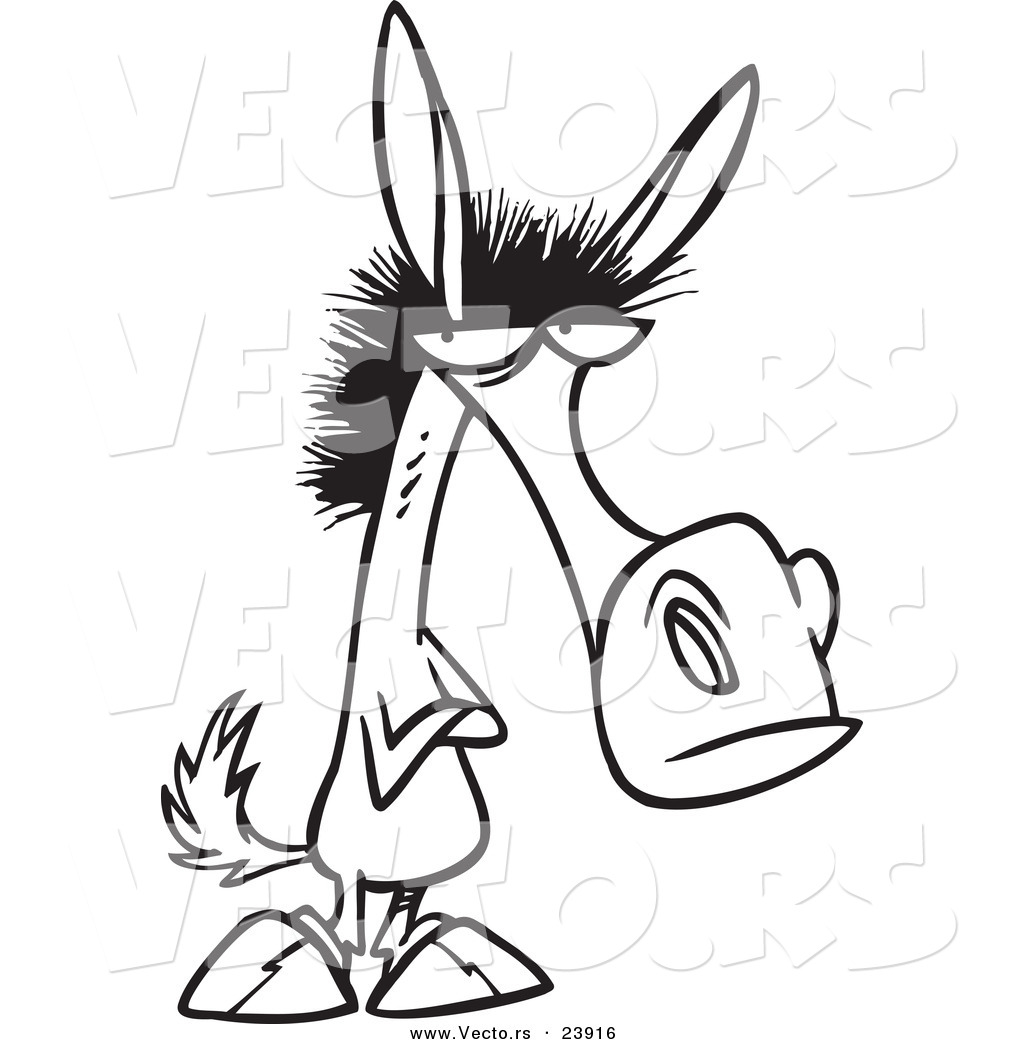 1024x1044 Vector Of A Cartoon Stubborn Mule