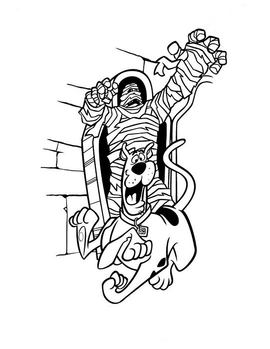 Scooby Chased By Mummy Coloring Page Animal Pages 541x700 Scooby Chased By Mummy Coloring Page Animal Pages