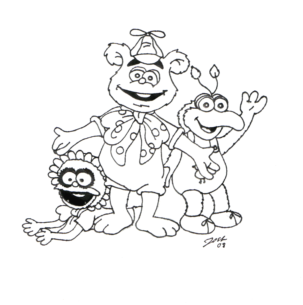 Muppets Fozzie Bear Coloring Pages Panda 1058x1063 Muppets Fozzie Bear Coloring Pages Panda