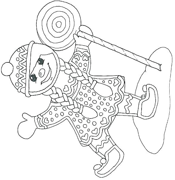 586x600 Mural Gingerbread Girl Coloring Page Free Miscellaneous Mural