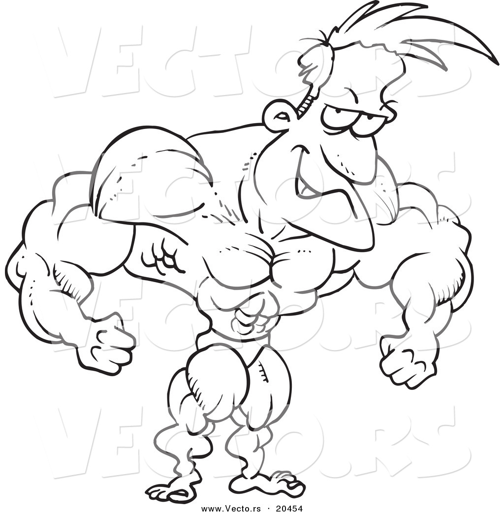 Vector Of A Cartoon Bodybuilder Flexing 1024x1044 Vector Of A Cartoon Bodybuilder Flexing