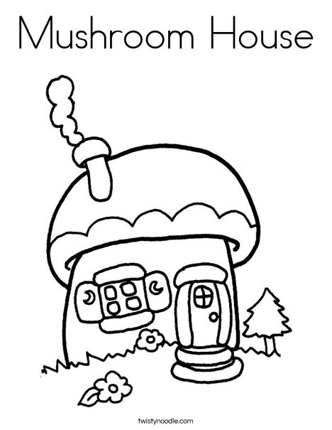 Mushroom House Coloring Page 468x605 Mushroom House Coloring Page