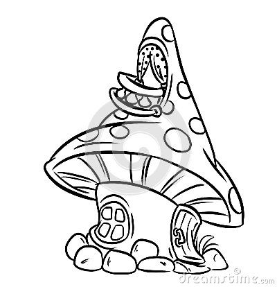 Coloring Pages Mushroom House By Catherine Chernyakova, Via 400x414 Coloring Pages Mushroom House By Catherine Chernyakova, Via