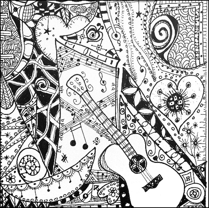 703x700 Music Adult Coloring Pages
