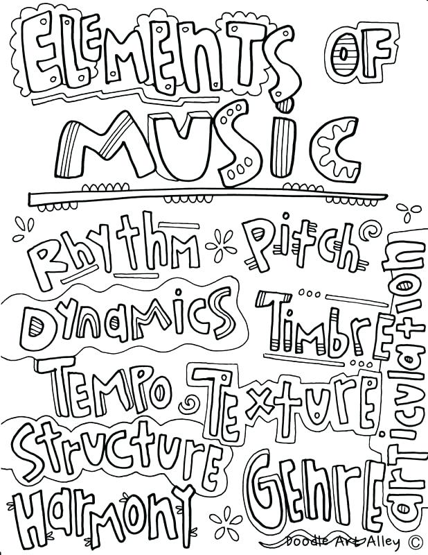 618x800 Music Coloring Pages Elements Of Music Coloring Page Music