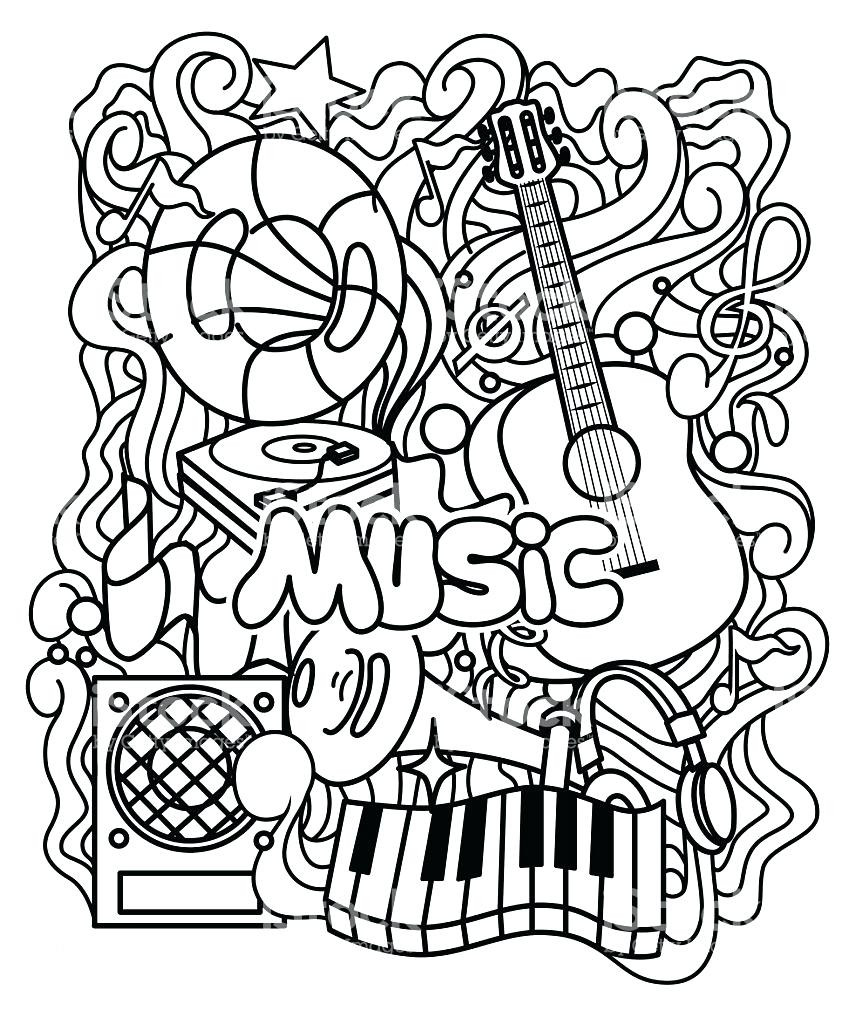 Music Coloring Pages 4creative Co Ribsvigyapan Com Adult Simple 856x1024 Music Coloring Pages 4creative Co Ribsvigyapan Com Adult Simple