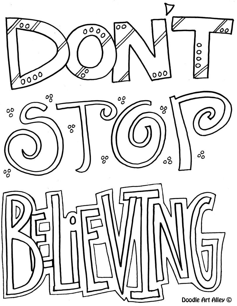 811x1049 Dontstopbelieving.jpg Coloring Pages~words Adult