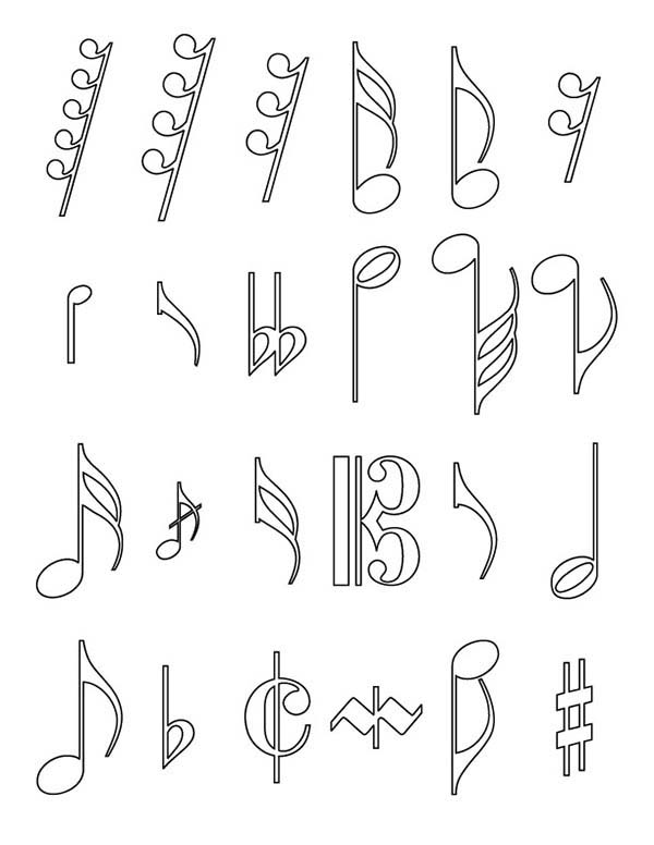 600x776 Music Notes Coloring Pages Clipart Panda
