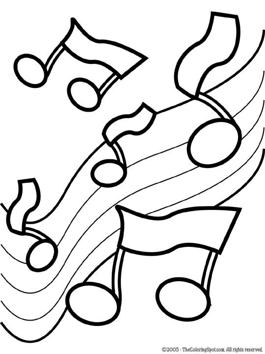 Music Notes Coloring Pages Preschoolers