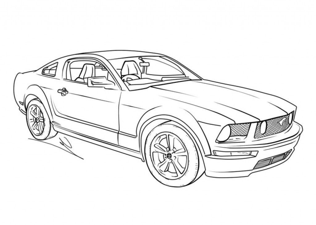 Kids Coloring Picture Of A Mustang Muscle Car Transportation 1024x731 Kids Coloring Picture Of A Mustang Muscle Car Transportation
