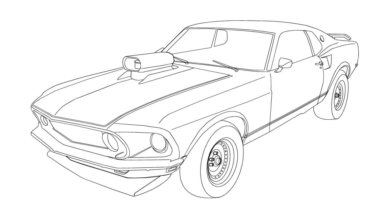 1296x720 Mustang Car Coloring Pages