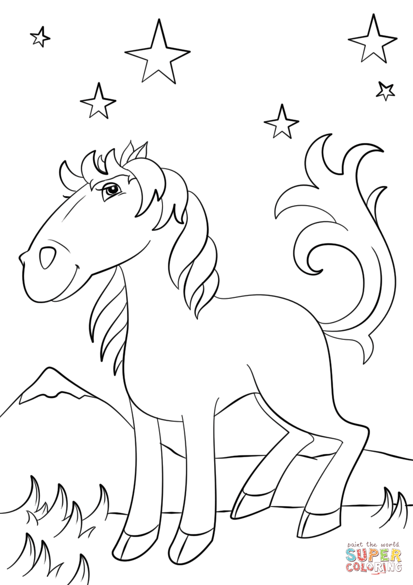 Cartoon Mustang Horse Coloring Page Free Printable Coloring Pages 849x1200 Cartoon Mustang Horse Coloring Page Free Printable Coloring Pages