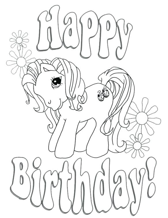 New Happy Birthday Coloring Pages For Kids For My Little Pony 583x755 New Happy Birthday Coloring Pages For Kids For My Little Pony