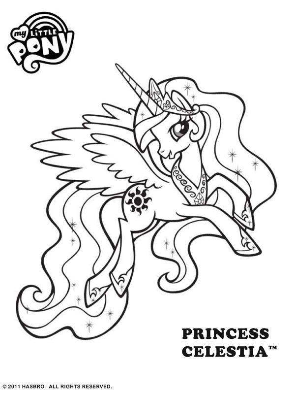 My Little Pony Princess Celestia Coloring 600x800 My Little Pony Princess Celestia Coloring