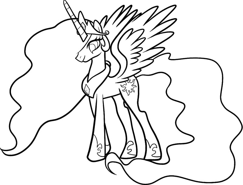 My Little Pony Princess Celestia Coloring Pages 800x611 My Little Pony Princess Celestia Coloring Pages