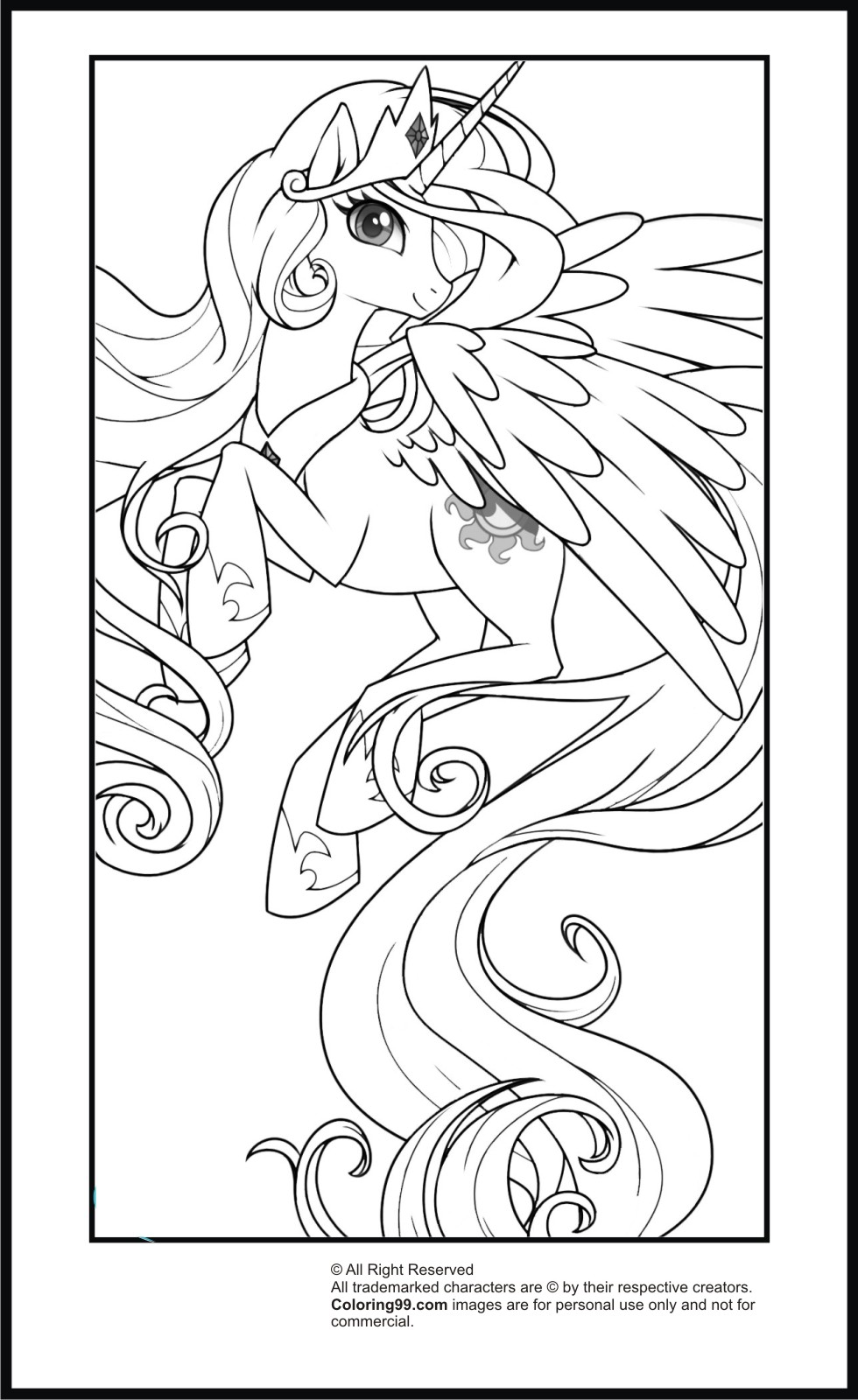 My Little Pony Princess Celestia Coloring Pages Team Colors 980x1600 My Little Pony Princess Celestia Coloring Pages Team Colors