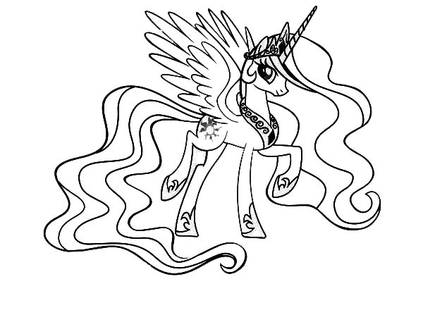 600x440 My Little Pony Princess Celestia Coloring Pages