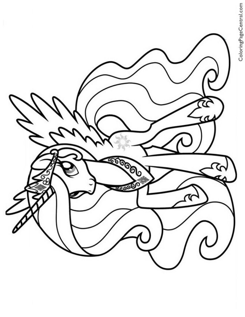 850x1100 My Little Pony Princess Celestia 02 Coloring Page Coloring