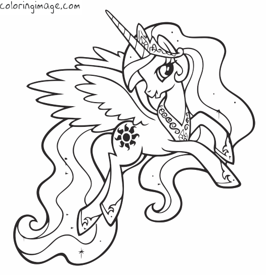 526x544 My Little Pony Coloring Page (Princess Celestia) My Little Pony