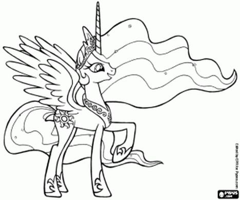468x390 My Little Pony Coloring Pages Princess Celestia