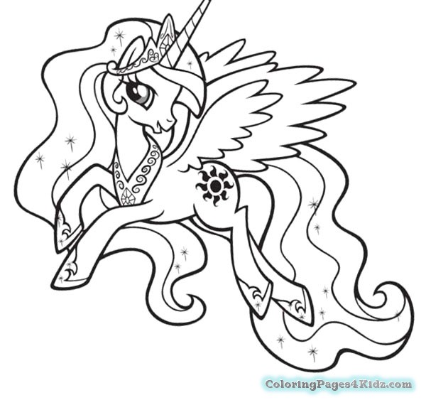 600x570 My Little Pony Coloring Pages Princess Celestia And Luna