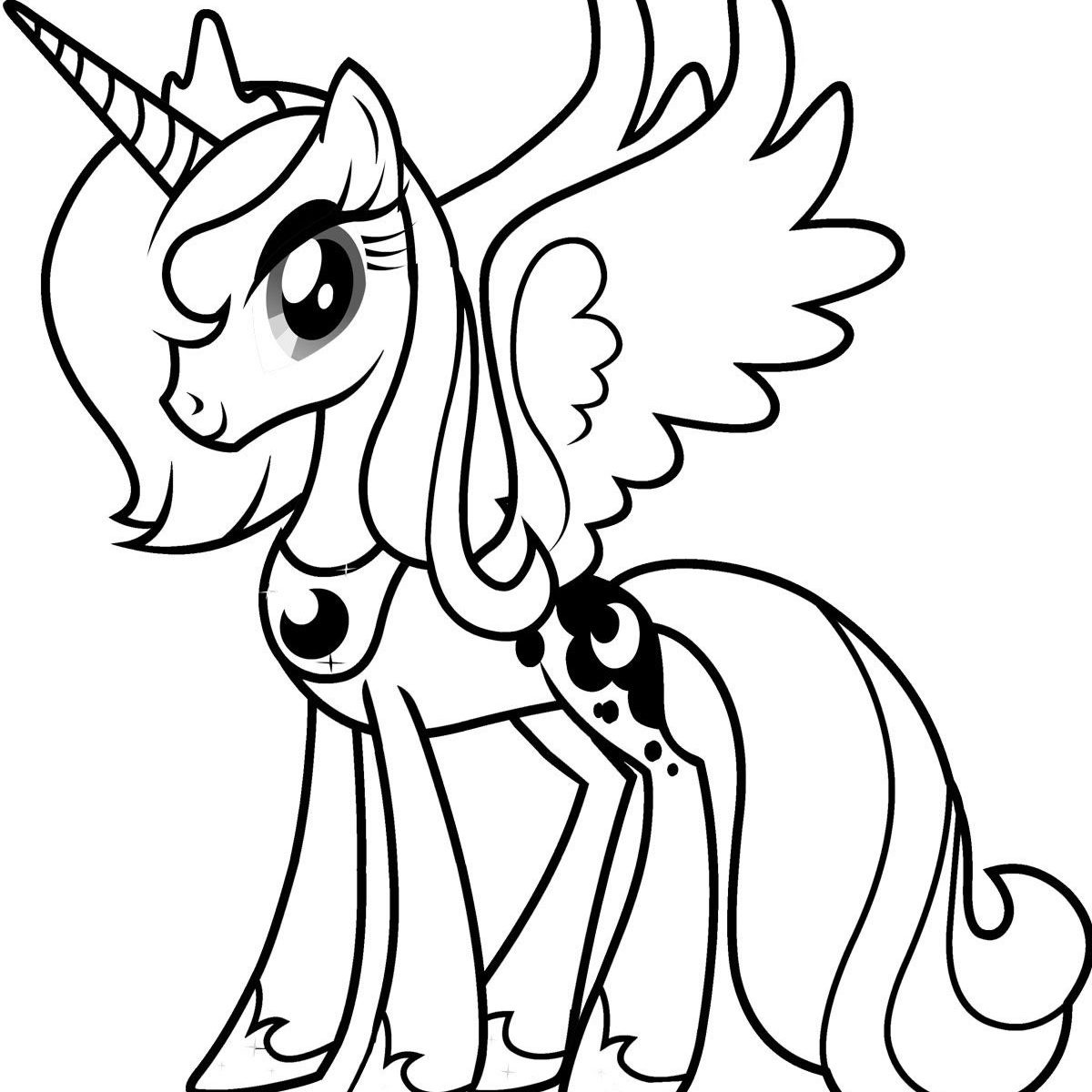 1200x1200 My Little Pony Princess Luna 01 Coloring Page Stuning