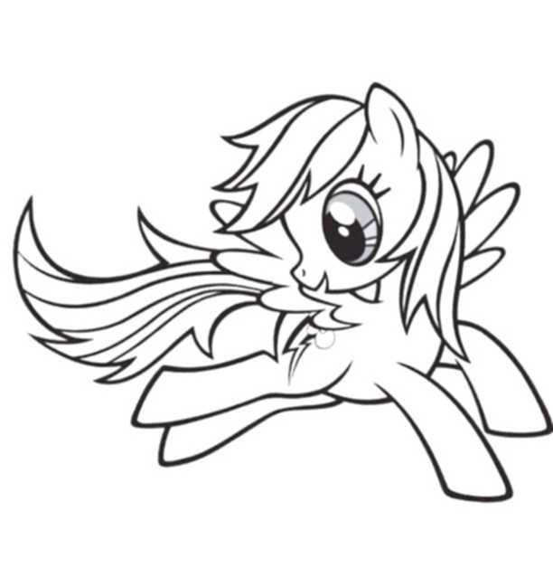 612x649 My Little Pony Coloring Pages Rainbow Dash Flying Free Printable