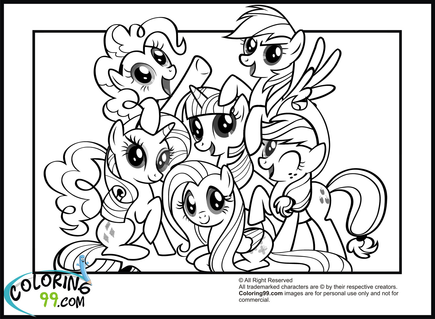 My Little Pony Coloring Pages Print 1500x1100 My Little Pony Coloring Pages Print