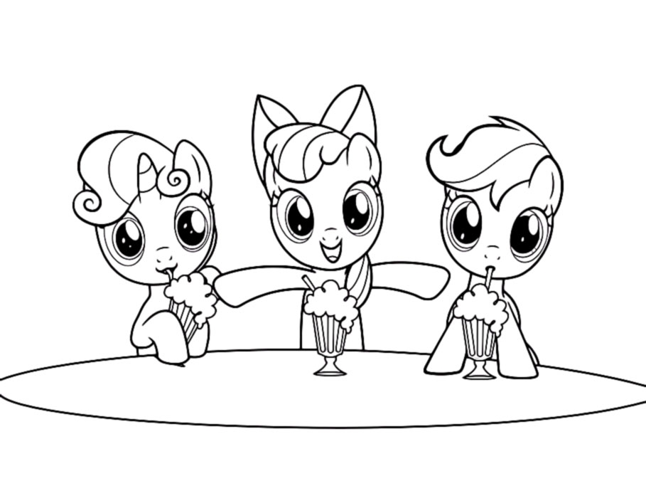 909x707 My Little Pony Cutie Mark Crusaders Coloring Pages Best Ba My