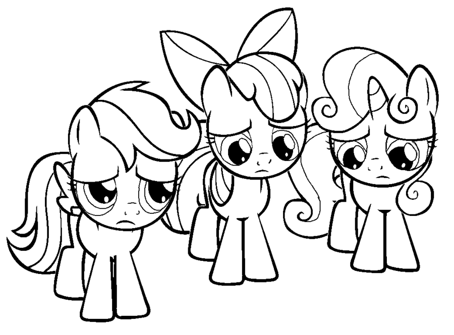 900x664 Sad Cutie Mark Crusaders (Colouring Page) By Amandagoldheart