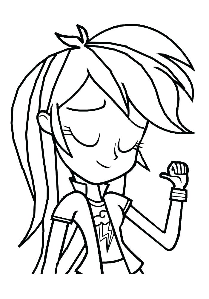 My Little Pony Equestria Girl Rainbow Dash Coloring Pages ...