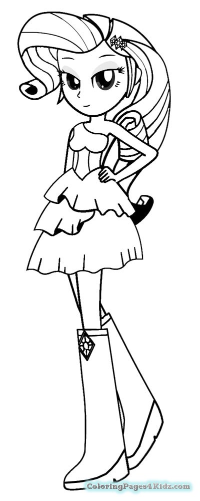 400x1000 Coloring Pages Of My Little Pony Equestria Girls Rarity Creation