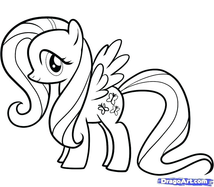 736x645 Fluttershy Pony Coloring Page