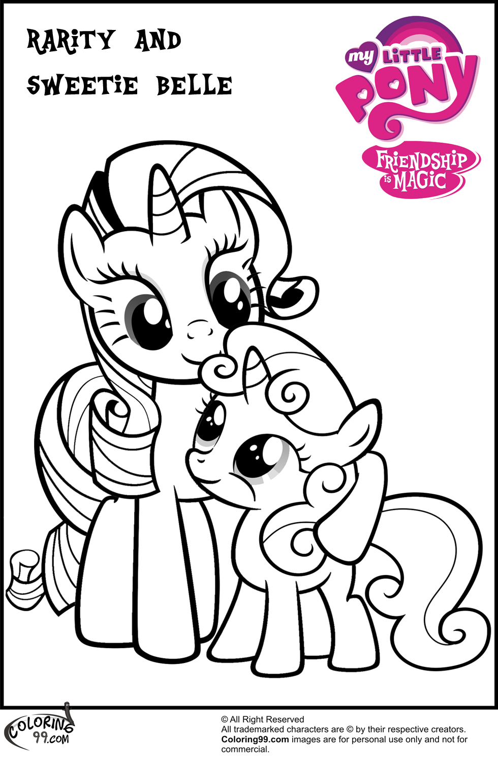 980x1500 My Little Pony Coloring Pages Rarity