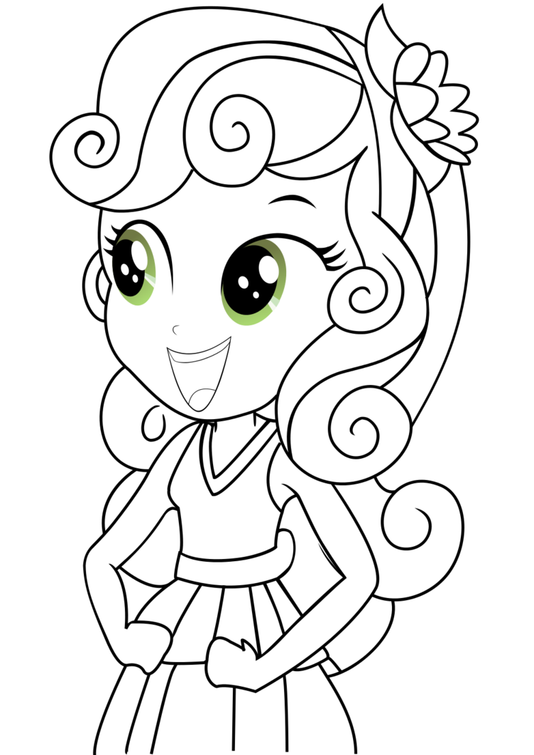 752x1063 Sweetie Belle From Equestria Girls Coloring Pages